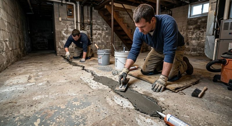 Cracked Basement Floor Repair in Crystal River, FL